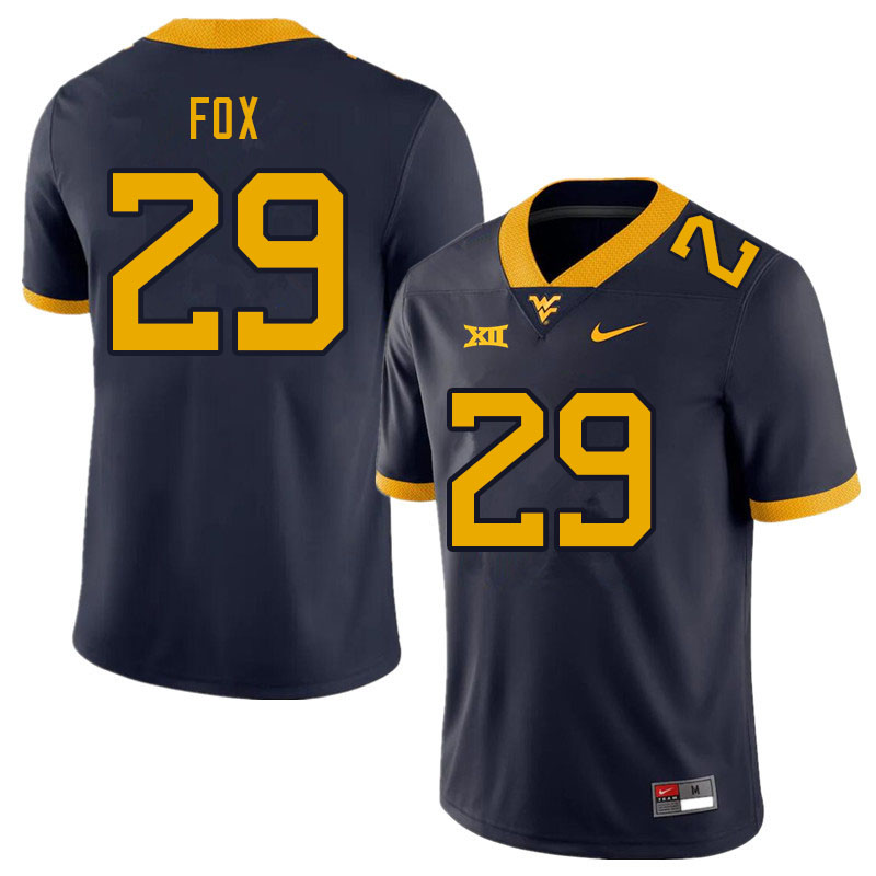 NCAA Men's Preston Fox West Virginia Mountaineers Navy #29 Nike Stitched Football College Authentic Jersey XL23C18CM